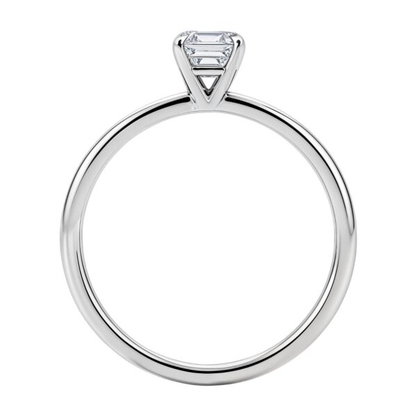 1 Carat Emerald Lab Grown IGI G/VS1 Diamond Solitaire Ring in 10K White Gold - alternate view 4