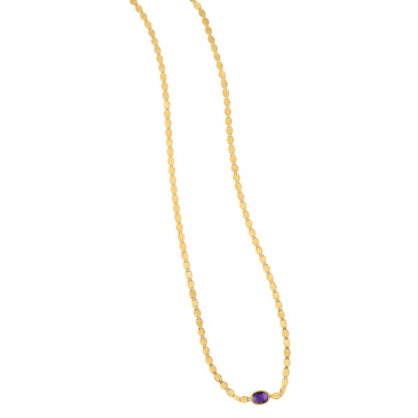 14K Yellow Gold Amethyst Mirrored Chain (2.20 mm) - alternate view 2