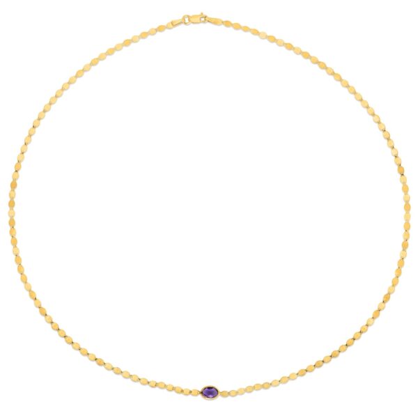 14K Yellow Gold Amethyst Mirrored Chain (2.20 mm) - alternate view 3