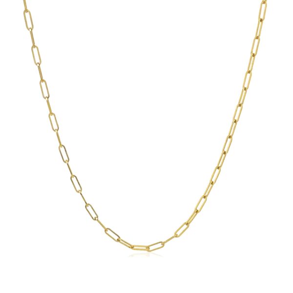 14K Yellow Gold Fine Paperclip Chain (1.50 mm) - alternate view 2