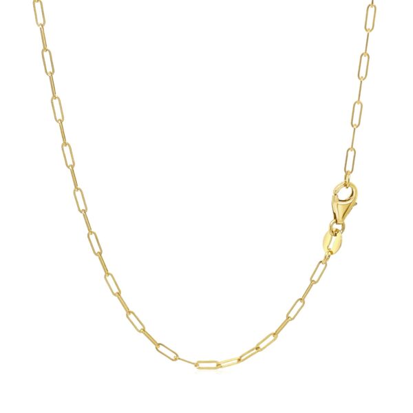 14K Yellow Gold Fine Paperclip Chain (1.50 mm) - alternate view 3