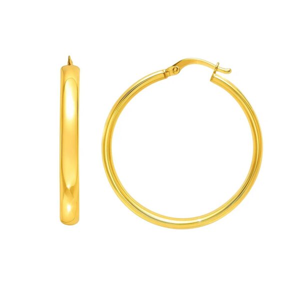 Medium Wedding Hoop Earrings in 14K Yellow Gold - alternate view 2
