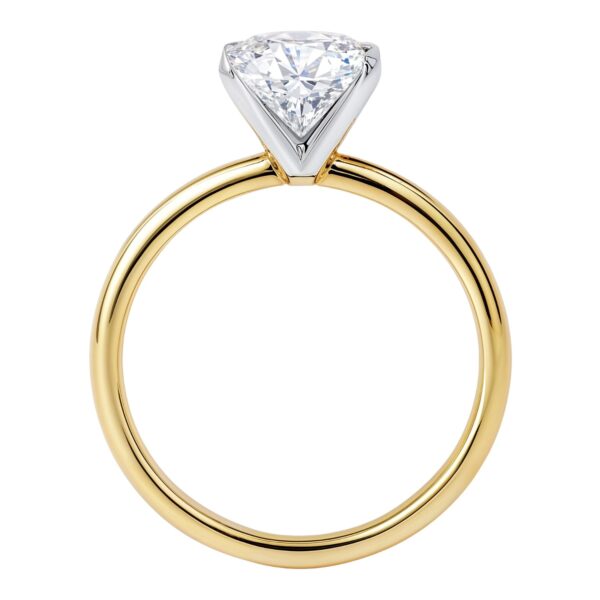 1 1/2 Carat Oval Lab Grown IGI G/VS1 Diamond Solitaire Ring in 14K Yellow Gold - alternate view 3