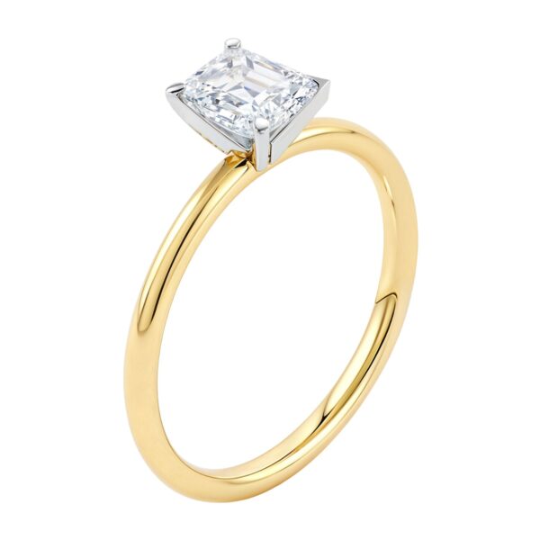 1 Carat Emerald Lab Grown IGI G/VS1 Diamond Solitaire Ring in 14K Yellow Gold - alternate view 2