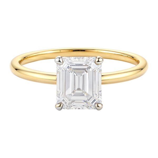 1 Carat Emerald Lab Grown IGI G/VS1 Diamond Solitaire Ring in 14K Yellow Gold - alternate view 3