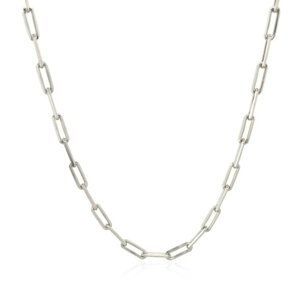 Sterling Silver Rhodium Plated Paperclip Chain (2.50 mm) - alternate view 2