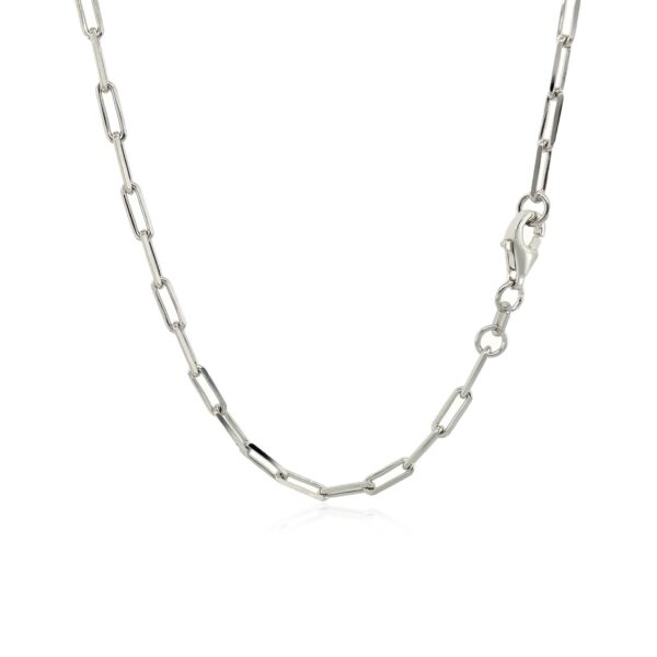Sterling Silver Rhodium Plated Paperclip Chain (2.50 mm) - alternate view 3