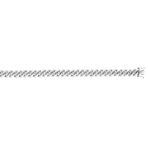 Sterling Silver Rhodium Plated Miami Cuban Chain (9.80 mm) - alternate view 4