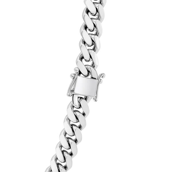 Sterling Silver Rhodium Plated Miami Cuban Chain (9.80 mm) - alternate view 5