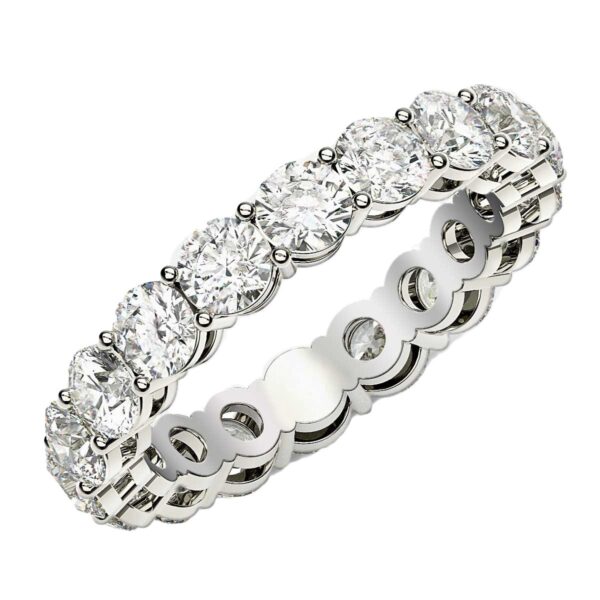 Round Cut Lab Grown Diamond Eternity Ring in 14k White Gold (2 cttw FG/VS2) - F-G