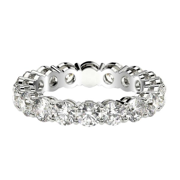 Round Cut Lab Grown Diamond Eternity Ring in 14k White Gold (2 cttw FG/VS2) - F-G - alternate view 2