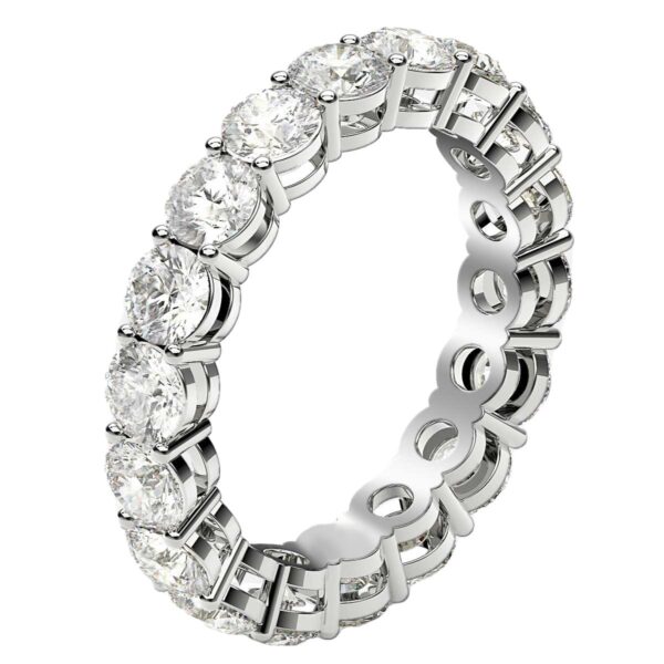 Round Cut Lab Grown Diamond Eternity Ring in 14k White Gold (2 cttw FG/VS2) - F-G - alternate view 4