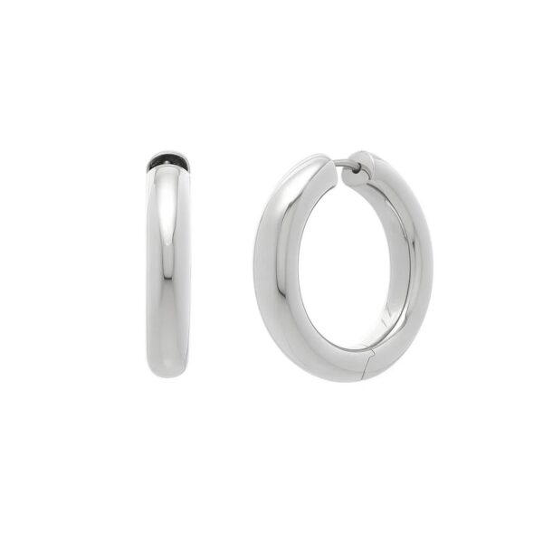 Sterling Silver Classic Round Hoop Earrings - alternate view 2