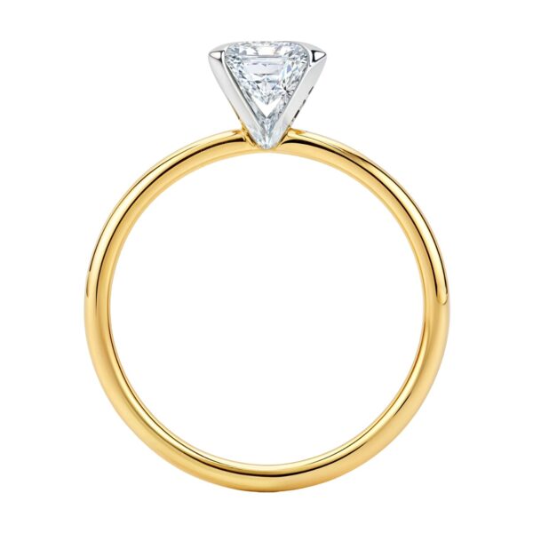 2 Carat Emerald Lab Grown IGI G/VS1 Diamond Solitaire Ring in 10K Yellow Gold - alternate view 4