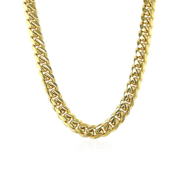 10k Yellow Gold Classic Miami Cuban Solid Chain (4.90 mm) - alternate view 2