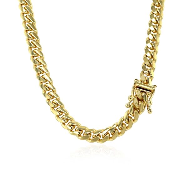 10k Yellow Gold Classic Miami Cuban Solid Chain (4.90 mm) - alternate view 3