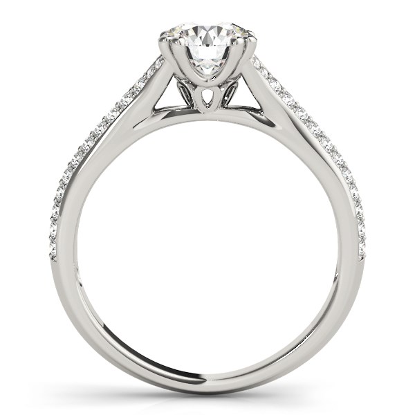 14k White Gold Double Prong Multirow Band Diamond Engagement Ring (1 1/8 cttw) - alternate view 2