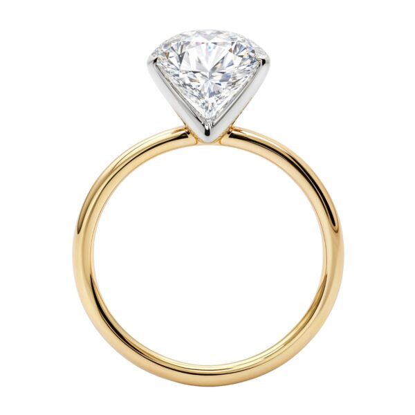 3 Carat Oval Lab Grown IGI G/VS1 Diamond Solitaire Ring in 14K Yellow Gold - alternate view 3