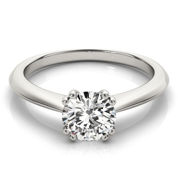 14k White Gold Double Prong Set Solitaire Diamond Engagement Ring (1 cttw) - alternate view 2
