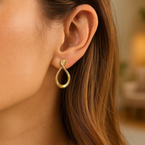 14k Yellow Gold Polished Tear Drop Earrings - alternate view 3