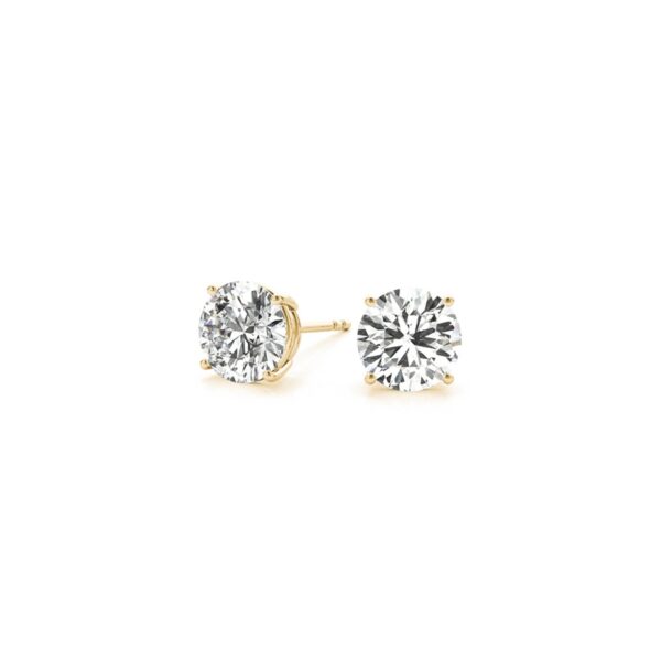 2 cttw Certified IGI Lab Grown Round Diamond Earrings 14k Yellow Gold (G/VS2) - alternate view 3