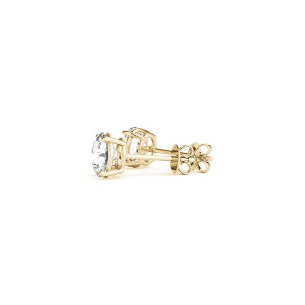2 cttw Certified IGI Lab Grown Round Diamond Earrings 14k Yellow Gold (G/VS2) - alternate view 4