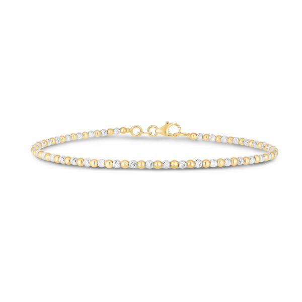 14K Two Tone Gold Pallina Bead Bracelet (2.10 mm) - Two-Tone Gold - alternate view 3