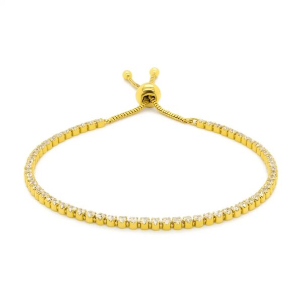 Adjustable Tennis Style Bracelet with Cubic Zirconia in Sterling Silver(5.10 mm) - alternate view 2