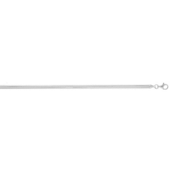 Sterling Silver Rhodium Plated Oval Snake Chain (3.30 mm) - alternate view 3