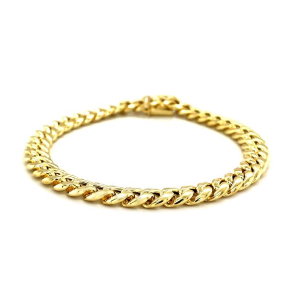 10k Yellow Gold Semi Solid Miami Cuban Bracelet (7.20 mm) - alternate view 2
