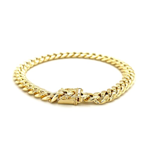 10k Yellow Gold Semi Solid Miami Cuban Bracelet (7.20 mm) - alternate view 3