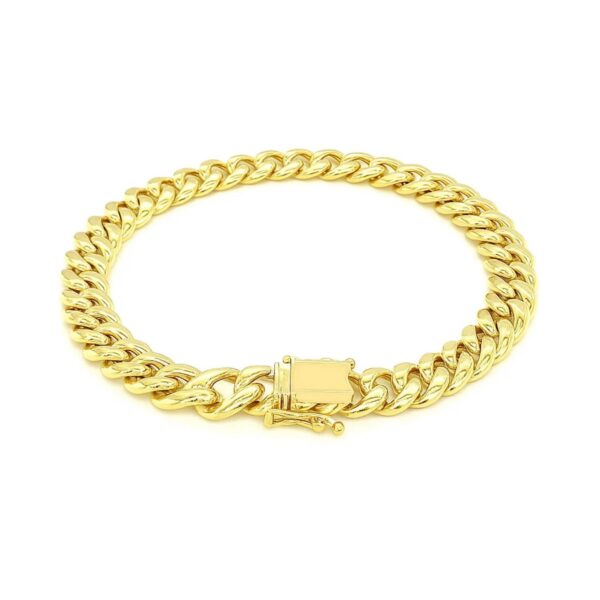 10k Yellow Gold Semi Solid Miami Cuban Bracelet (7.20 mm) - alternate view 4