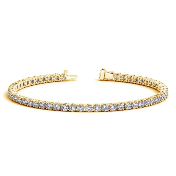 Lab Grown Round Diamond Tennis Bracelet in 14k Yellow Gold(5 cctw F/G VS2/SI1) - F-G