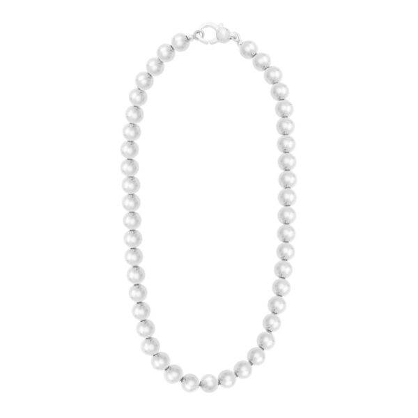 Sterling Silver Rhodium Plated Bold Bead Necklace - alternate view 2
