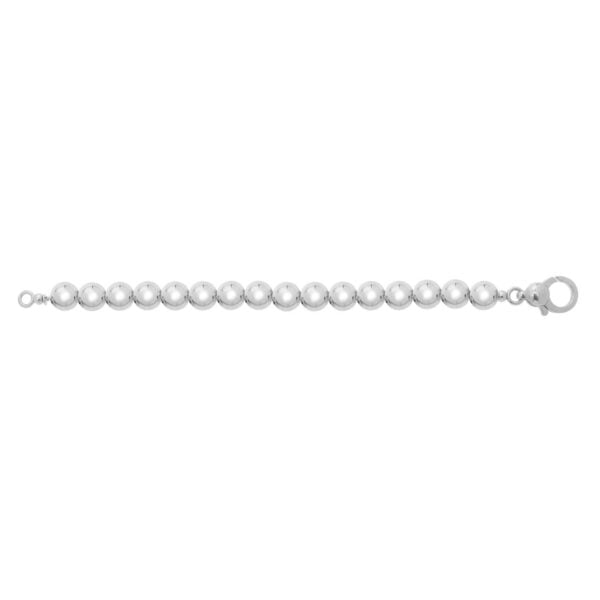 Sterling Silver Rhodium Plated Bold Bead Necklace - alternate view 3