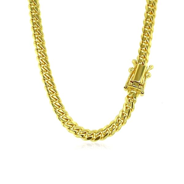 3.9mm 10k Yellow Gold Classic Miami Cuban Solid Chain - alternate view 3