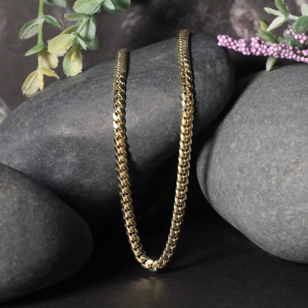 3.9mm 10k Yellow Gold Classic Miami Cuban Solid Chain - alternate view 4