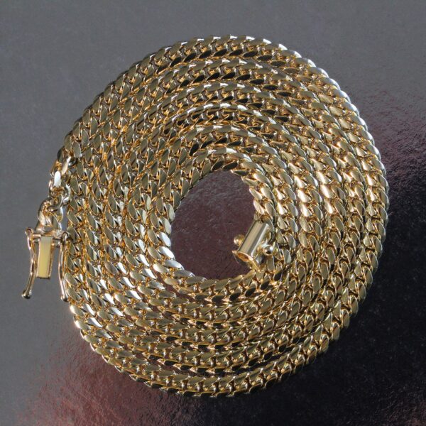 3.9mm 10k Yellow Gold Classic Miami Cuban Solid Chain - alternate view 5