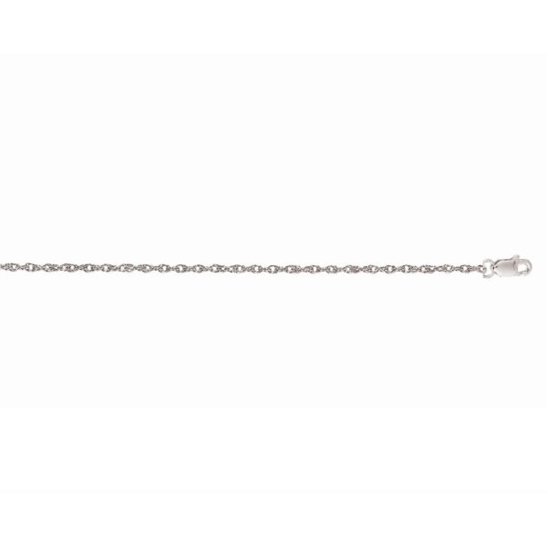 14k White Gold Machine Rope Chain (1.10 mm) - alternate view 2