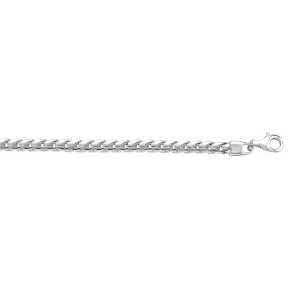 Sterling Silver Rhodium Plated Round Franco Chain 4.6mm - alternate view 2
