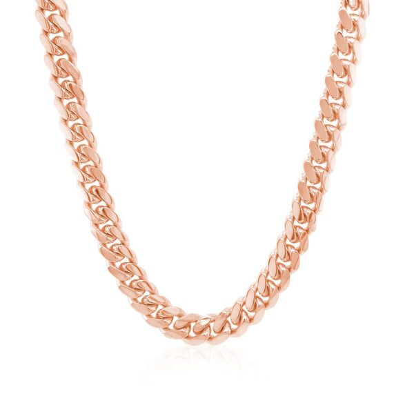 14k Rose Gold Classic Miami Cuban Solid Chain (6.10 mm) - alternate view 2