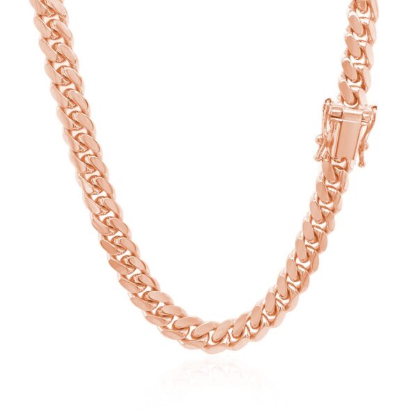 14k Rose Gold Classic Miami Cuban Solid Chain (6.10 mm) - alternate view 3