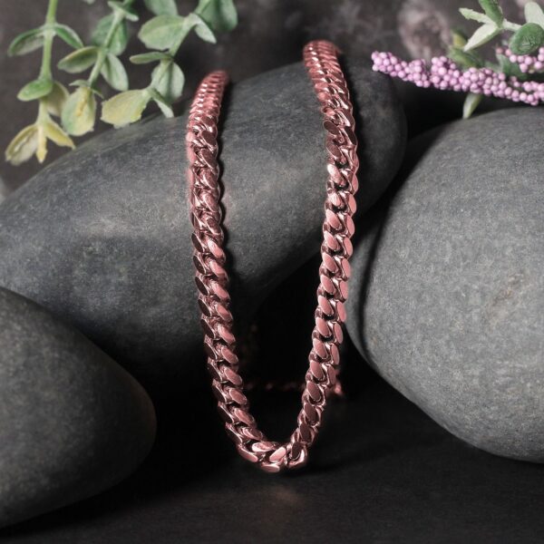 14k Rose Gold Classic Miami Cuban Solid Chain (6.10 mm) - alternate view 4