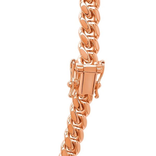14k Rose Gold Classic Miami Cuban Solid Chain (6.10 mm) - alternate view 5