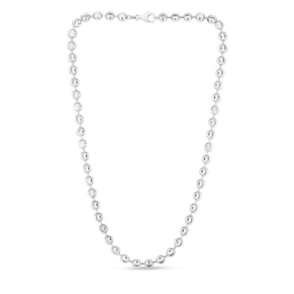 Sterling Silver Rhodium Plated Moon Cut Bead Chain (6.00 mm) - alternate view 2