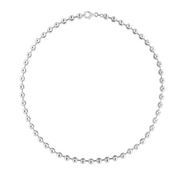 Sterling Silver Rhodium Plated Moon Cut Bead Chain (6.00 mm) - alternate view 3