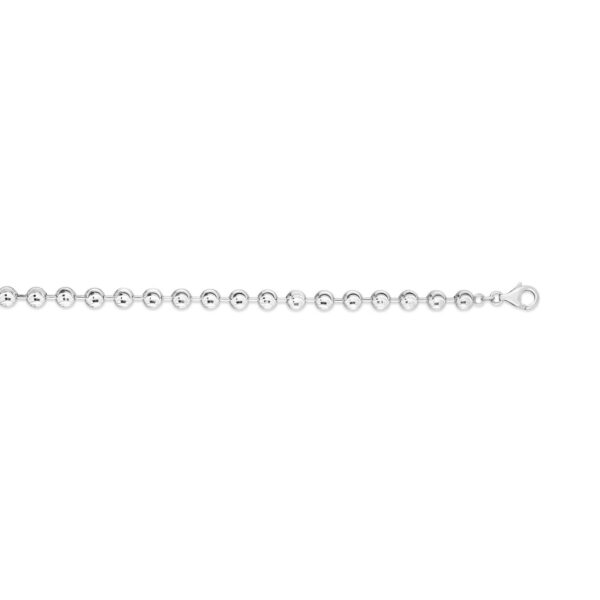 Sterling Silver Rhodium Plated Moon Cut Bead Chain (6.00 mm) - alternate view 4