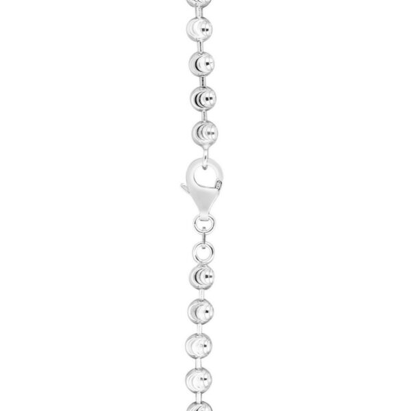 Sterling Silver Rhodium Plated Moon Cut Bead Chain (6.00 mm) - alternate view 5