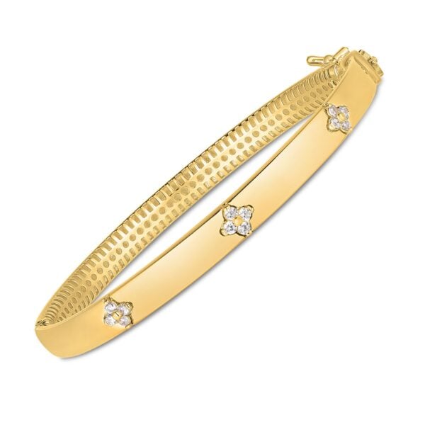 14k Yellow Gold Trilogy Diamond Bangle (5.40 mm) - J