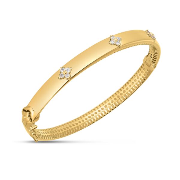 14k Yellow Gold Trilogy Diamond Bangle (5.40 mm) - J - alternate view 2